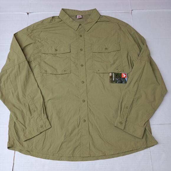 Ozark Trail Upstream Shirt Men's 2XL (50-52) Green Vented - Picture 1 of 8